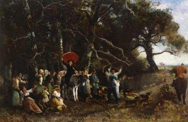 Sermón interrumpido, de Giuseppe Palizzi (1812-1888), óleo sobre lienzo