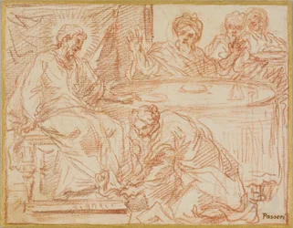 Magdalena lavando los pies de Cristo