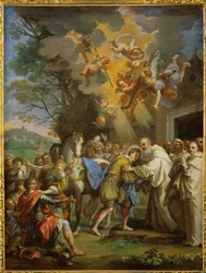 La llegada de San Bernardo al monasterio de Citeaux (pintura sobre lienzo)