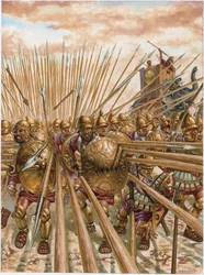 Antigua Grecia: la falange epirota de Pirro I (378-272 a.C.) - Antigua grecia: falange de Pirro (Pyrrhos) de Epiro - Ilustración de Giuseppe Rava