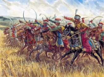 Primer Imperio: La carga de la caballería mameluca de Napoleón I - Primer imperio: carga de la caballería mameluca de Napoleón I - Ilustración de Giuseppe Rava