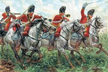 Primer Imperio: La Carga de los Royal Scots Greys, Regimiento de Dragones Escoceses, un Waterloo
