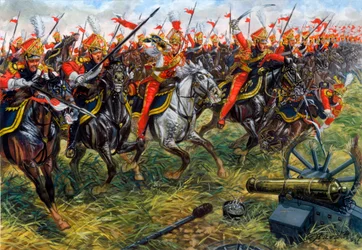 Primer imperio: 2º regimiento de lanceros de caballería de la Guardia Imperial de Napoleón I en la batalla de Waterloo 18/06/1815 - Primer imperio: 2º regimiento de lanceros de caballería ligera de la Guardia Imperial de Napoleón I en Waterloo el 18 de jun