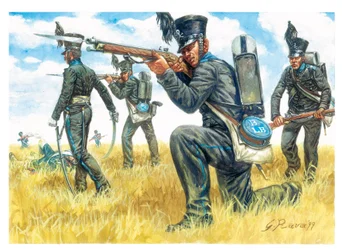 Primer Imperio: el regimiento de infantería de los Brunswickers Negros - Primer Imperio: regimiento de infantería del batallón Leib de Brunswick (ilustración)