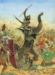 Segunda Guerra Púnica: Batalla de Zama (202 a.C.) los elefantes cartagineses