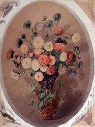Manojo de margaritas Acuarela de Giuseppe Roda (siglo XIX) 1863 Dim 70x51 cm Genes, Galleria d