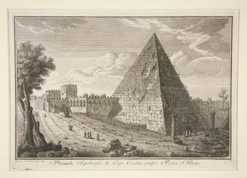 Pirámide sepulcral de Cajo Cestio, cerca de Porta S. Paolo (Pirámide de Gaius Cestio)