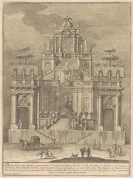 La Prima Macchina para la Chinea de 1778: Un mirador campestre con Hércules y Anteo
