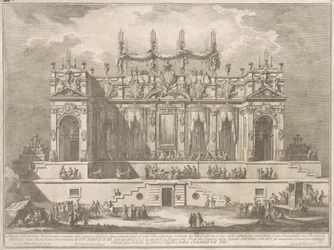 La Segunda Máquina para la Chinea de 1764: Una magnífica galería iluminada por la noche