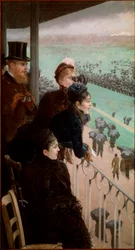 Las carreras en el Bois de Boulogne Espectadores viendo carreras de caballos. Pintura de Giuseppe De Nittis (1846-1884) 1881 Roma, Galería Nacional de Arte Moderno