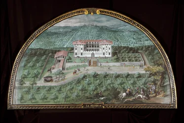 Vista de Villa La Peggio cerca de Florencia, Italia