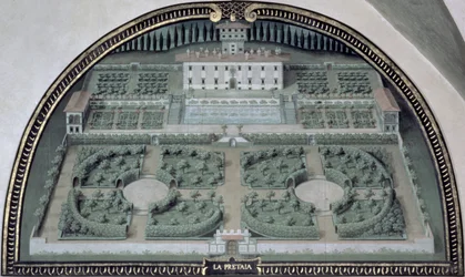 Villa della Pretaia de una serie de lunetos que representan vistas de las villas Medici