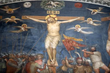 Baptisterio de Padua. Frescos del techo del siglo XIV por Giusto de Menabuoi. Padua. Italia. (foto)