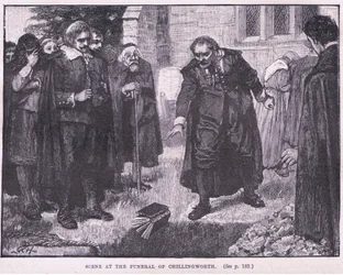 Escena en el funeral de Chillingworth AD 1644