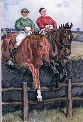 Cómo vencimos al favorito: Cuello a cuello, de Poemas de Adam Lindsay Gordon publicado por T. N. Foulis, 1912