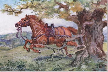 Sin absolver: silla vacía en su espalda, de Poemas de Adam Lindsay Gordon publicado por T. N. Foulis, 1912