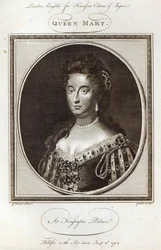La Reina María en el Palacio de Kensington, grabado para la Edición de Rapin de Harrison, publicado el 8 de enero de 1785
