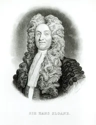 Sir Hans Sloane (1660-1753) grabado por William Home Lizars para las memorias de Sloane en la Biblioteca del Naturalista de Jardine, c.1833-45