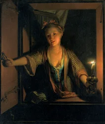 Una niña en la ventana