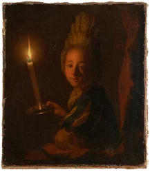 Muchacha con vela encendida