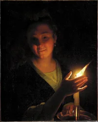 Mujer con una luz