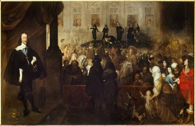 La ejecución de Carlos I en Whitehall Square (pintura de Gonzales Hulls)