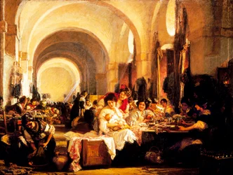 "Los tabaqueros", cuadro de Gonzalo Bilbao y Martínez