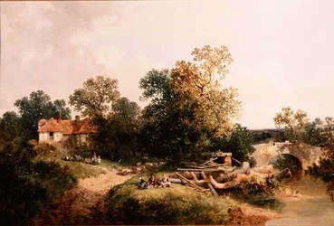 Niños junto a un Arroyo