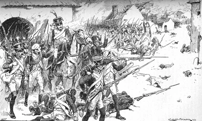 Columna tras columna se abrió paso en el pueblo, solo para ser rechazada, 1896