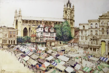 Norwich: La plaza del mercado y la iglesia de San Pedro Mancroft