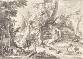 Dios Padre y Adán en el Paraíso