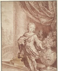 Retrato de un joven desconocido con un traje romano imaginado