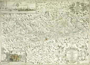 Mapa de Austria y Checoslovaquia, 1718