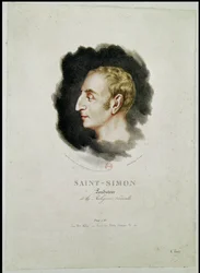 Retrato de Claude Henri de Rouvroy, Conde de Saint-Simon (1760-1825) hecho poco después de su muerte, 1825