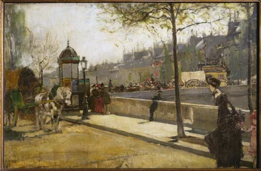 Muelle de París (óleo sobre lienzo)