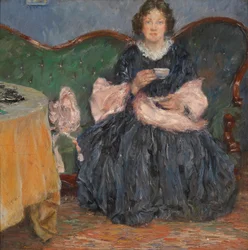 Dama en el sofá
