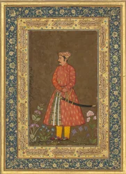 Retrato de Rup Singh, Folio del Álbum de Shah Jahan, verso: ca. 1615-20, recto: ca. 1500