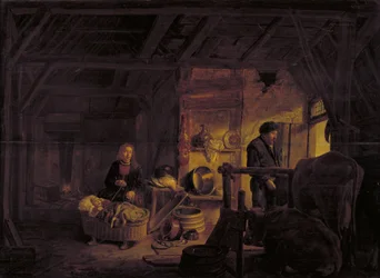 Interior de una cabaña