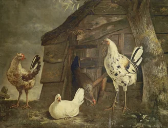 Aves de corral (óleo sobre lienzo)