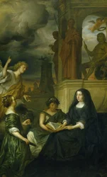 Alegoría sobre la memoria de Frederik Hendrik (1584-1647), príncipe de Orange, con el retrato de su viuda Amalia van Solms
