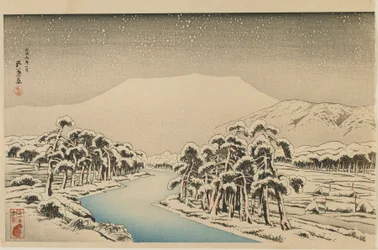 Monte Ibuki en la nieve, era Taisho, enero de 1920