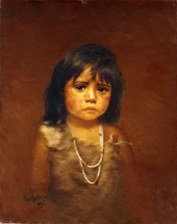 Niño Indio con Lágrima