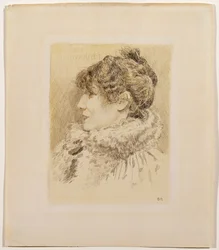Retrato de Sarah Bernhardt (1844-1923) (tinta y aguada sobre papel)