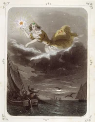 Las estrellas: Mujer representando "The star of the sailor" - por Grandville