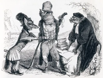 El lobo demandando al zorro ante el mono - Fábulas de La Fontaine