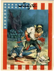 La guerra es el infierno - Sherman, la paz en Cuba bajo el dominio español es peor que el infierno, ilustración de Judge, 30 de abril de 1898