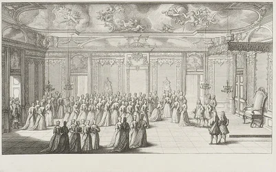 El Salón de Audiencias durante la recepción de la novia en el Palacio de Dresde el 2 de septiembre de 1719