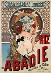 Póster publicitario para el papel de seda Abadie