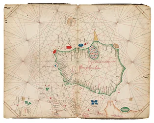 El mapa separado más antiguo conocido de la isla de Irlanda, Atlas Portolan