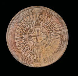 Píxide Ática, período Geométrico tardío, c. tercer cuarto del siglo VIII a.C.